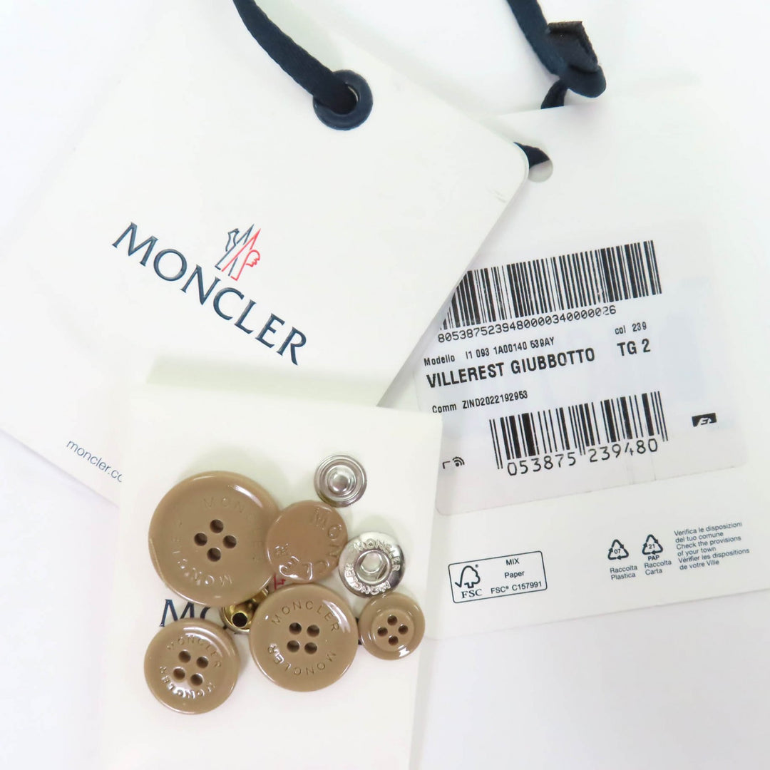 Excellent MONCLER trench coat VILLEREST Logo patch and hood beige Nylon Women 2