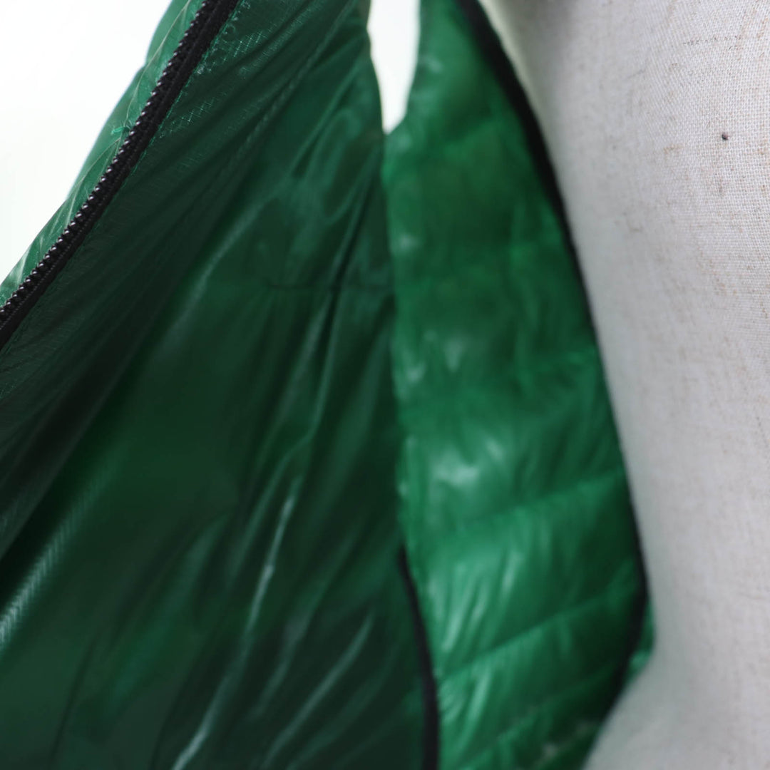 Excellent Herno Down vest Hooded Zip-Up Light green Nylon Women 42 PI0636D