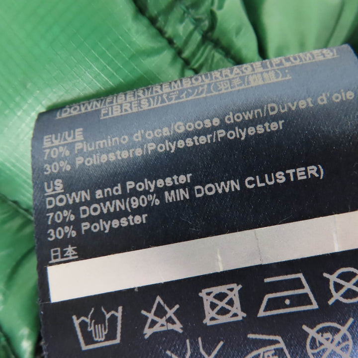 Excellent Herno Down vest Hooded Zip-Up Light green Nylon Women 42 PI0636D
