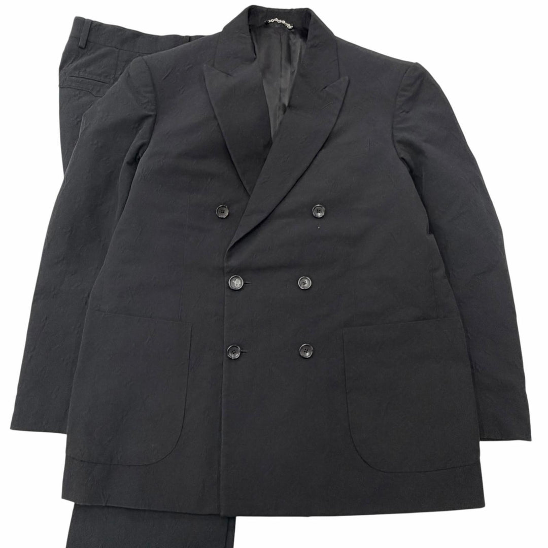 Great LOUIS VUITTON suit Embossed Monogram Double-Breasted black