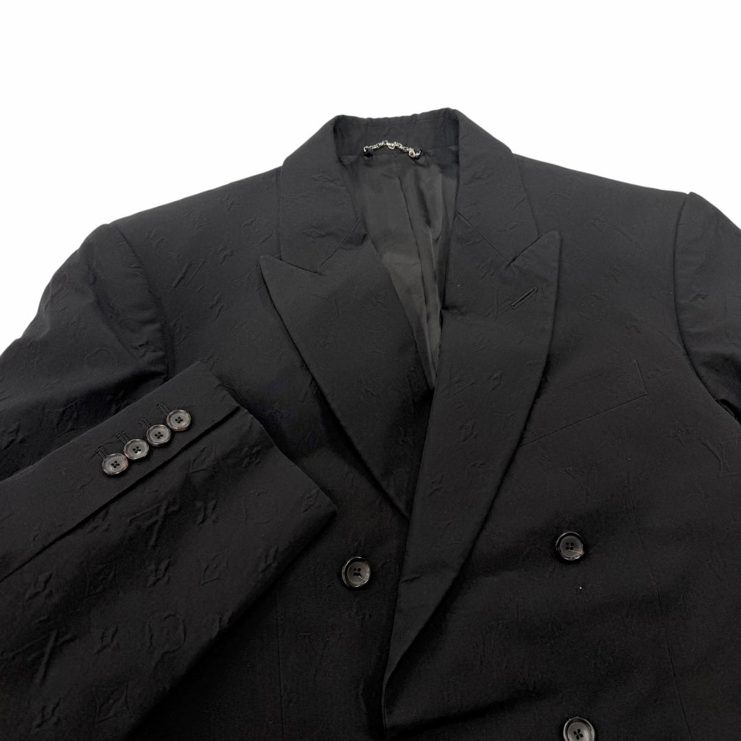 Great LOUIS VUITTON suit Embossed Monogram Double-Breasted black