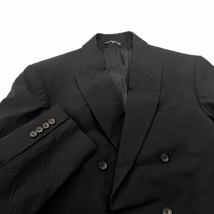 Great LOUIS VUITTON suit Embossed Monogram Double-Breasted black