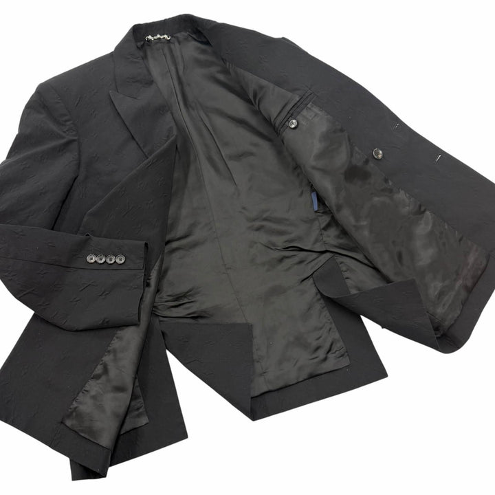 Great LOUIS VUITTON suit Embossed Monogram Double-Breasted black