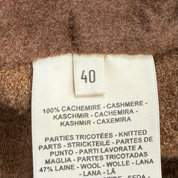 Excellent HERMES coat Hooded Brown cashmere Women 40 3H0142DB