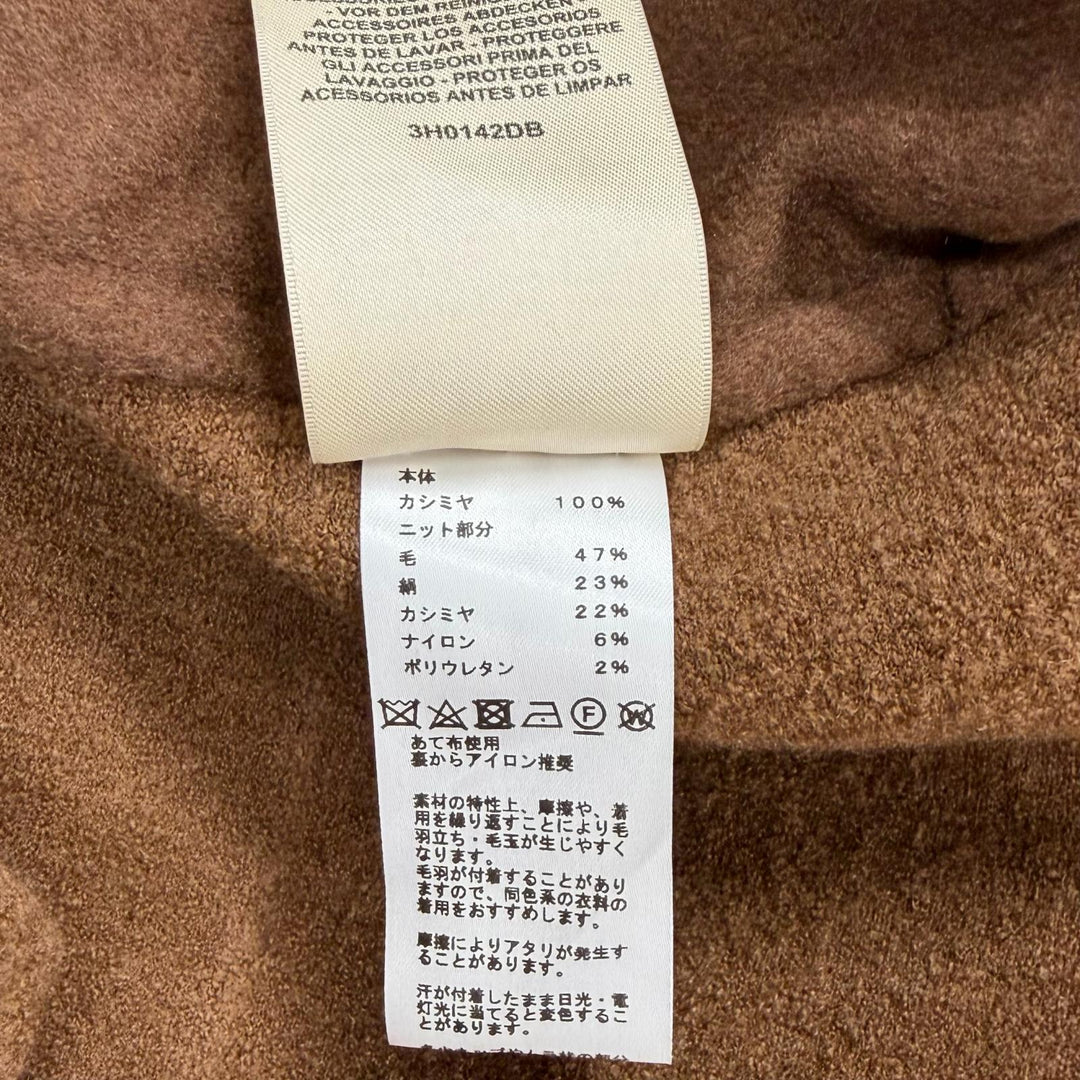 Excellent HERMES coat Hooded Brown cashmere Women 40 3H0142DB