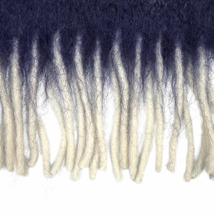Excellent LOEWE Scarf Anagram Logo Patch Border Pattern Fringe mohair 28003861