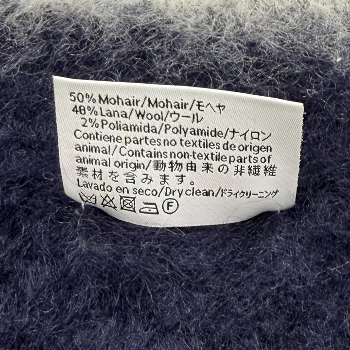 Excellent LOEWE Scarf Anagram Logo Patch Border Pattern Fringe mohair 28003861