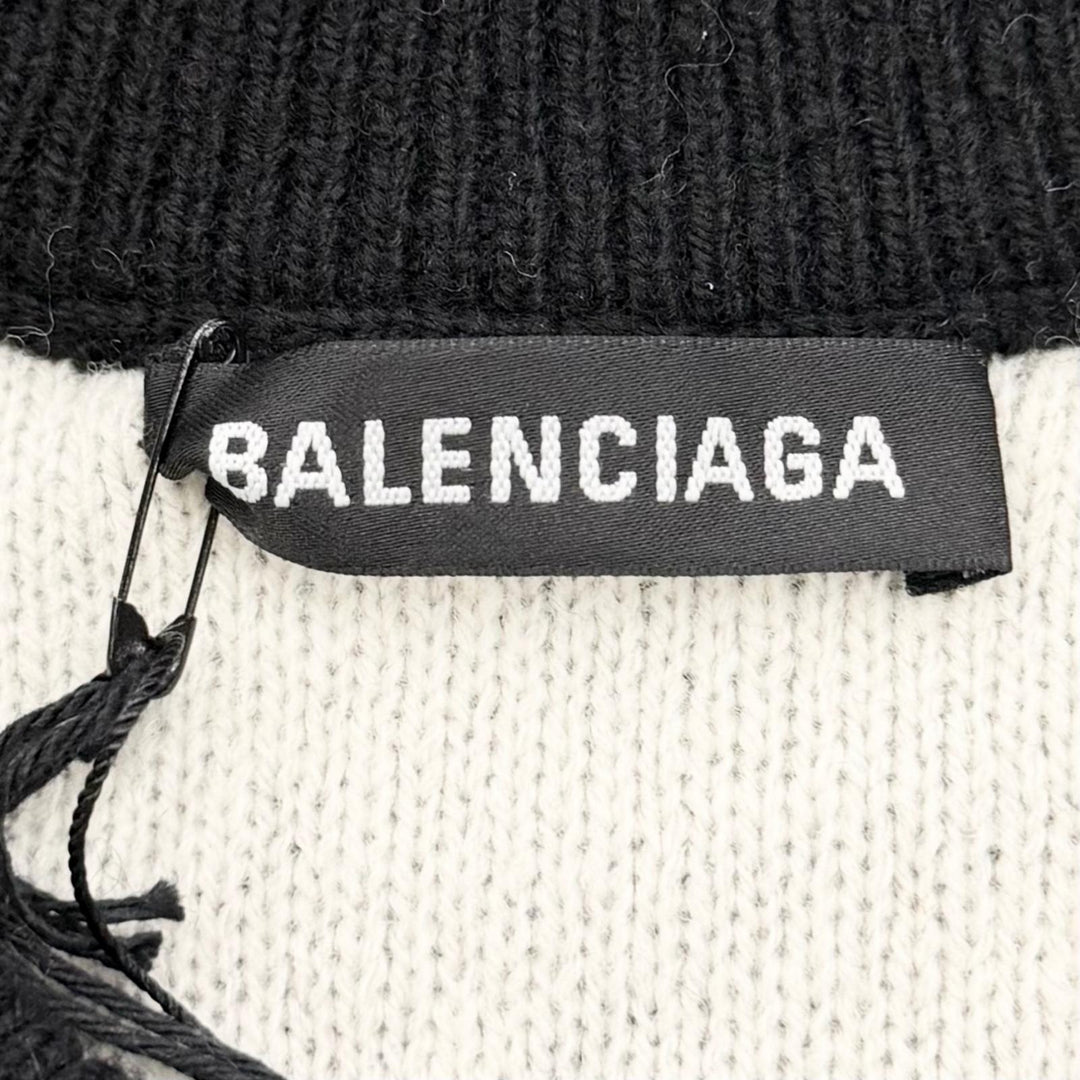 Pristine BALENCIAGA sweater Logo print crew neck all-over knit