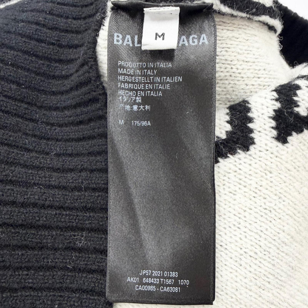 Pristine BALENCIAGA sweater Logo print crew neck all-over knit