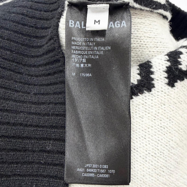 Pristine BALENCIAGA sweater Logo print crew neck all-over knit