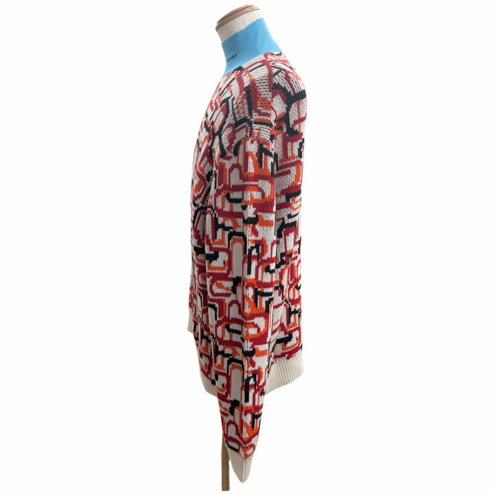 Excellent PRADA sweater Turtleneck total pattern Red series Virgin wool 52