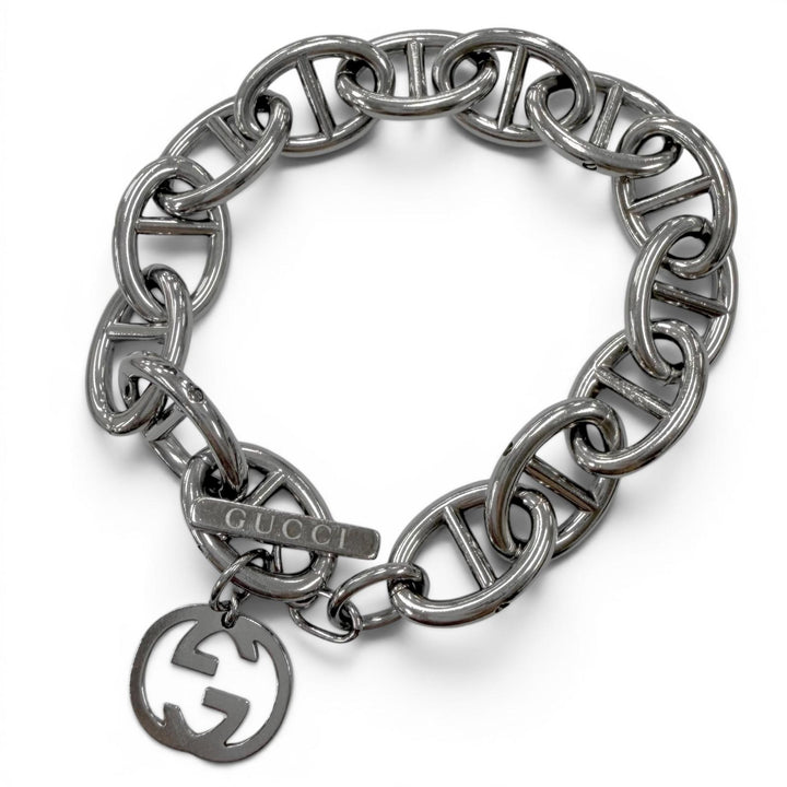 Great GUCCI bracelet Interlocking G Silver ー mens