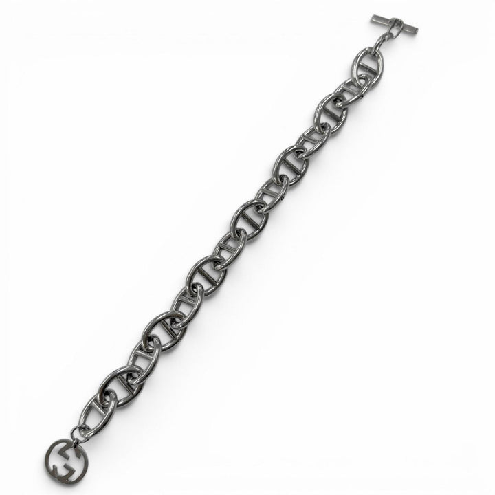 Great GUCCI bracelet Interlocking G Silver ー mens
