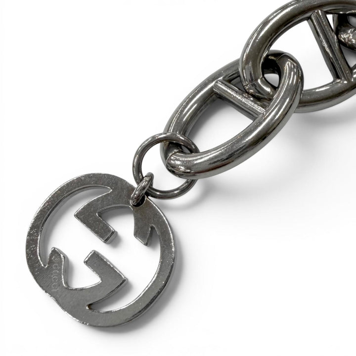 Great GUCCI bracelet Interlocking G Silver ー mens