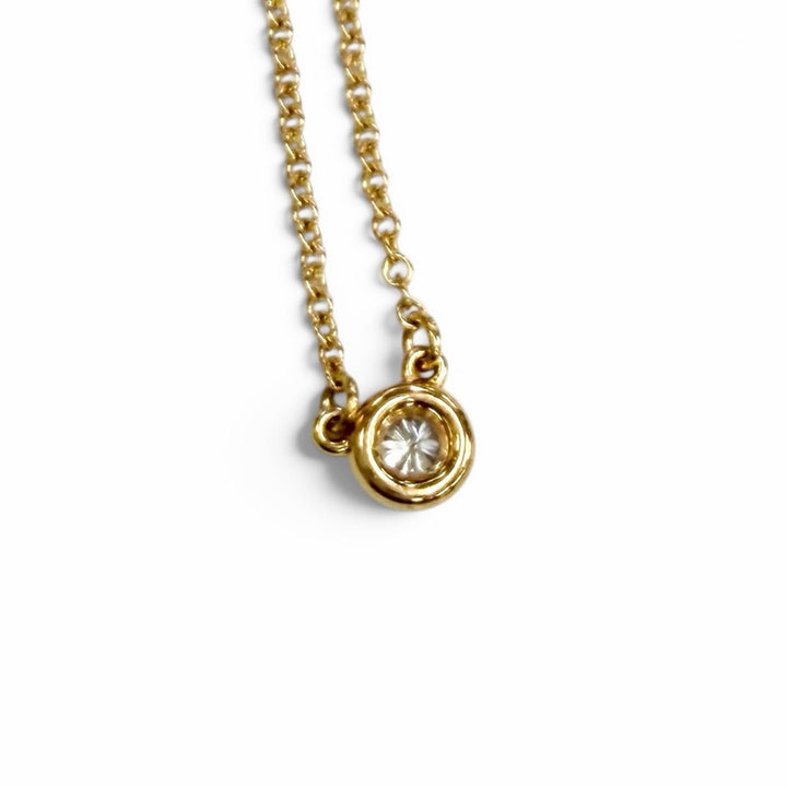 Great TIFFANY&Co. Necklace By the Yard 1P Diamond Necklace around0.12ct AU750