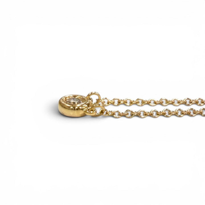Great TIFFANY&Co. Necklace By the Yard 1P Diamond Necklace around0.12ct AU750