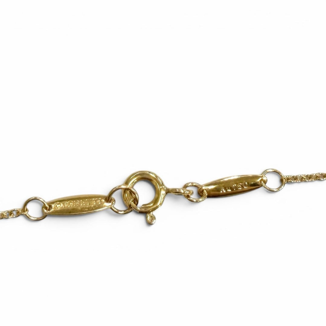 Great TIFFANY&Co. Necklace By the Yard 1P Diamond Necklace around0.12ct AU750