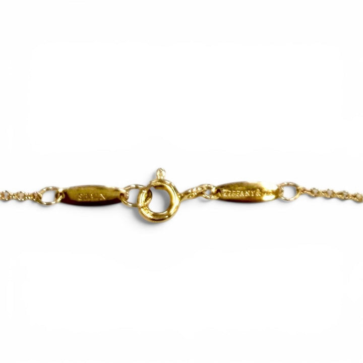 Great TIFFANY&Co. Necklace By the Yard 1P Diamond Necklace around0.12ct AU750