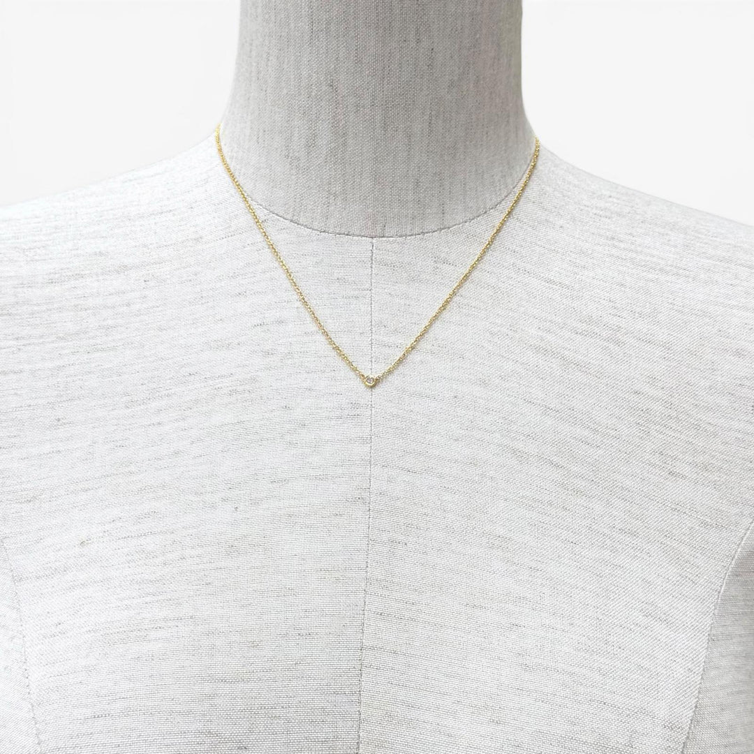 Great TIFFANY&Co. Necklace By the Yard 1P Diamond Necklace around0.03ct AU750