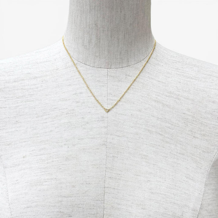 Great TIFFANY&Co. Necklace By the Yard 1P Diamond Necklace around0.03ct AU750