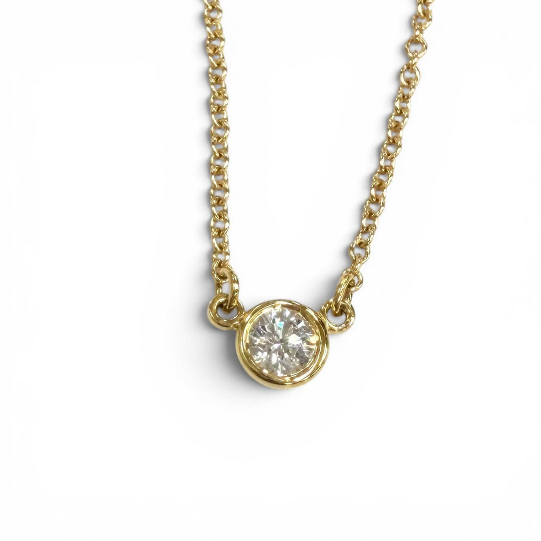 Great TIFFANY&Co. Necklace By the Yard 1P Diamond Necklace around0.05ct 750