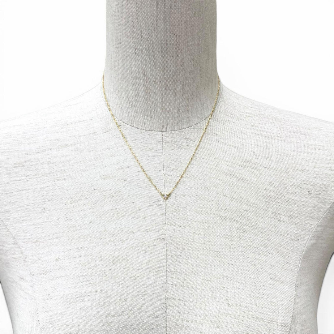 Great TIFFANY&Co. Necklace By the Yard 1P Diamond Necklace around0.05ct 750