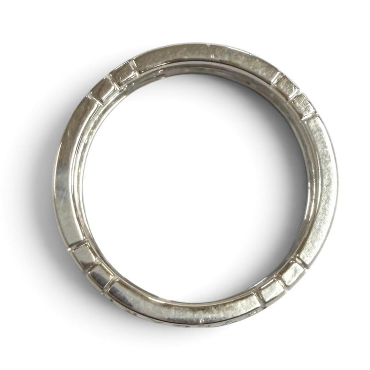 Great BVLGARI Ring ring Parentesi open work White gold AU750 mens