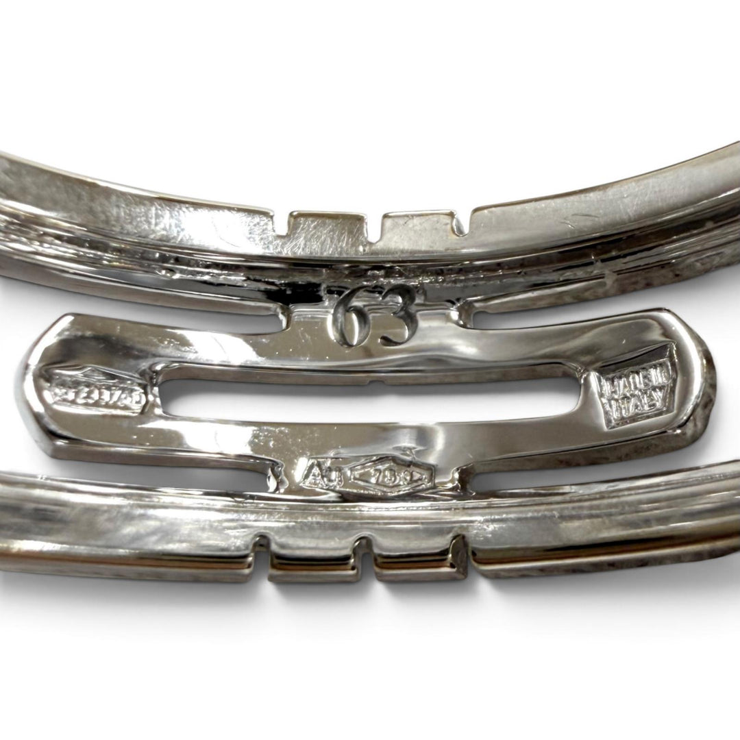 Great BVLGARI Ring ring Parentesi open work White gold AU750 mens