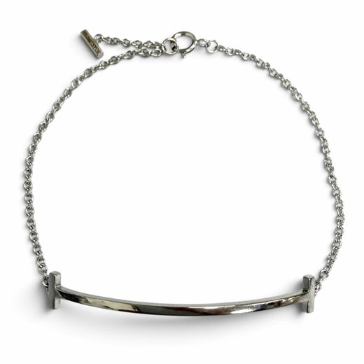 Great TIFFANY&Co. bracelet T Smile Accessories White gold AU750
