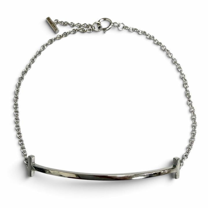 Great TIFFANY&Co. bracelet T Smile Accessories White gold AU750