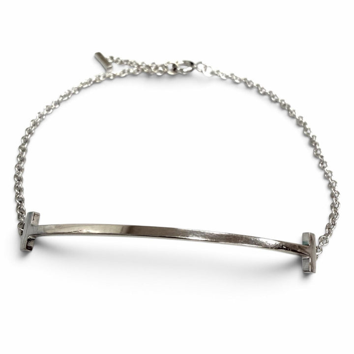 Great TIFFANY&Co. bracelet T Smile Accessories White gold AU750