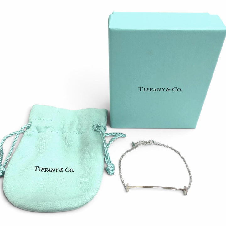 Great TIFFANY&Co. bracelet T Smile Accessories White gold AU750