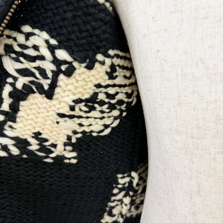Very Good NEIGHBORHOOD knit Nordic Pattern Zip-Up Cowichan black wool mens S