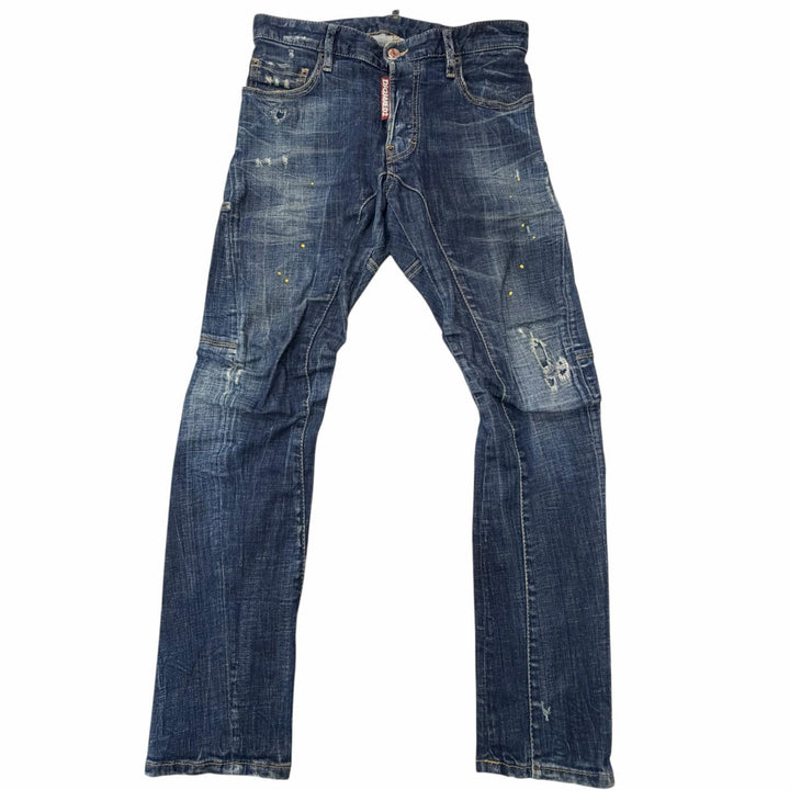 Discounted Great DSQUARED2 Denim pants Damaged jeans Indigo blue cotton