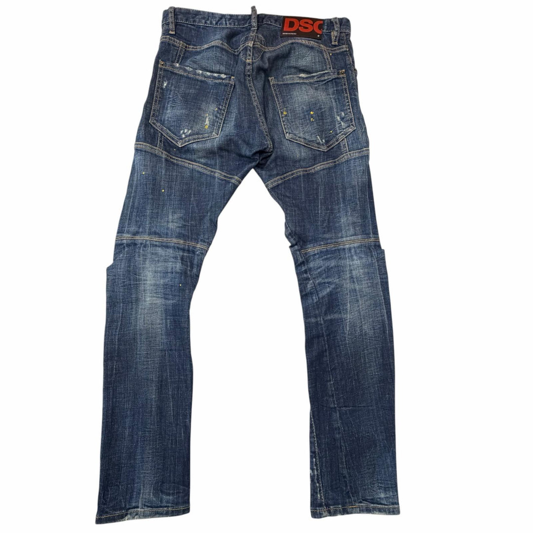 Discounted Great DSQUARED2 Denim pants Damaged jeans Indigo blue cotton