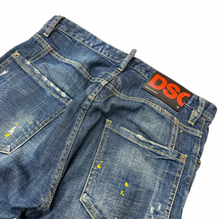 Discounted Great DSQUARED2 Denim pants Damaged jeans Indigo blue cotton
