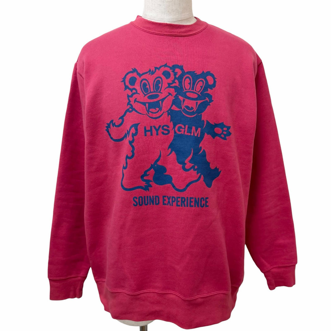 Discounted Great HYSTERIC GLAMOUR sweat FIRE BEAR PARTY Sweatshirt pink
