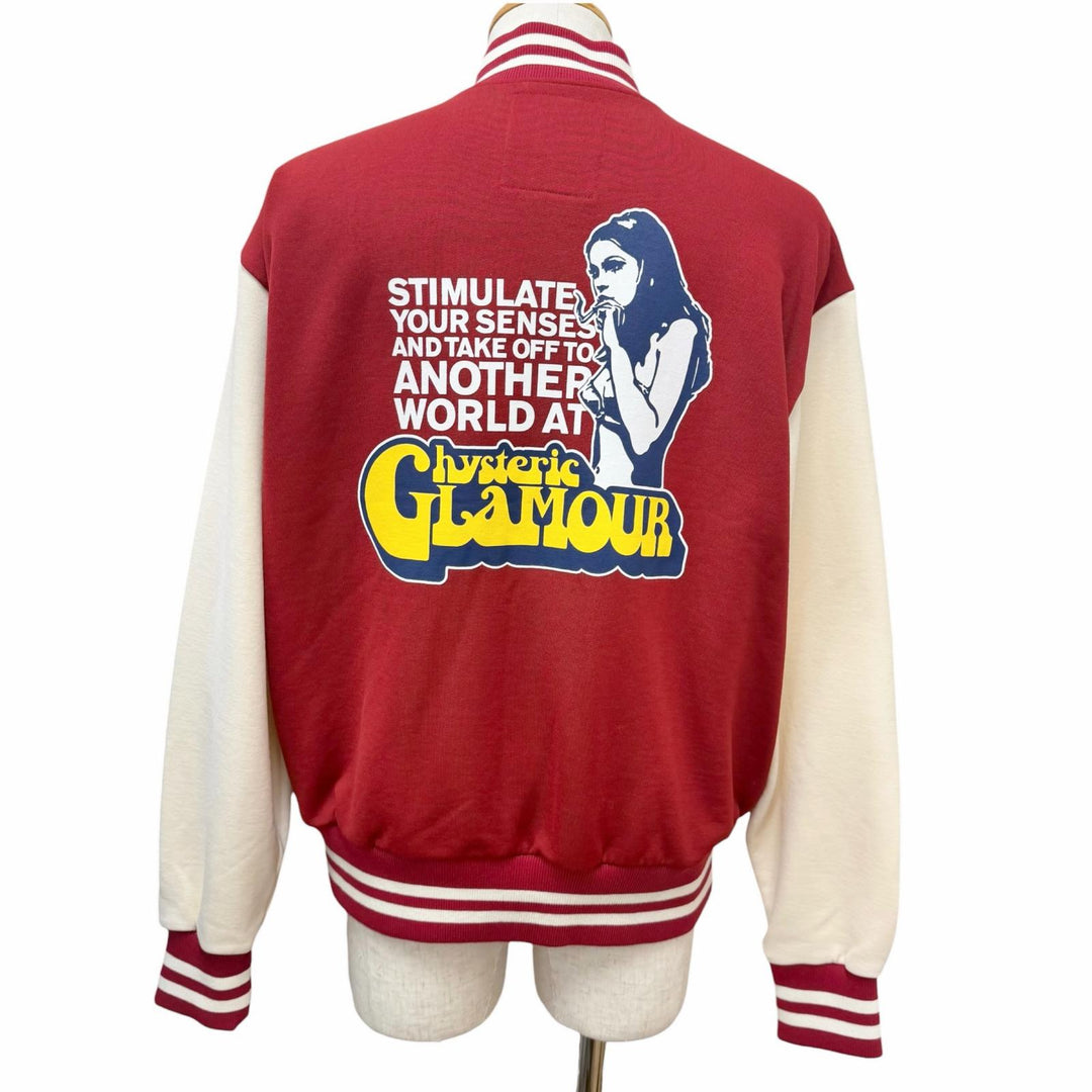Excellent HYSTERIC GLAMOUR Stajan SMOKING GIRL Logo print patch Red XL 02261CJ01