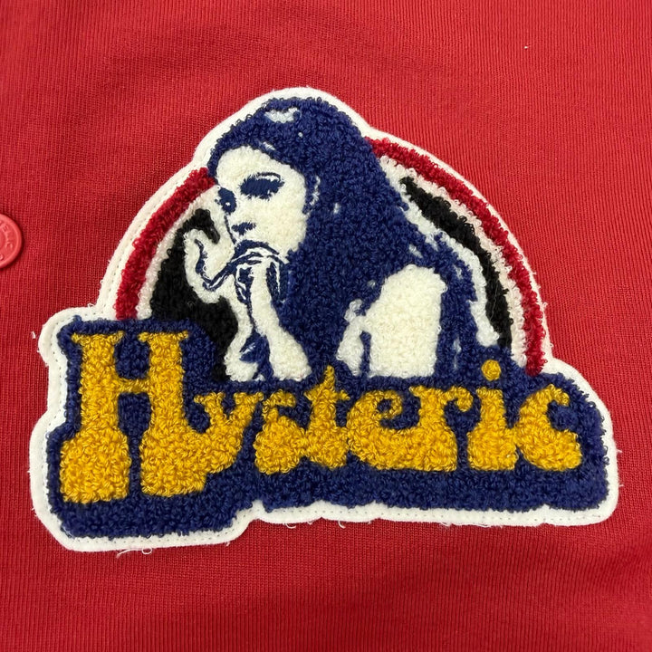 Excellent HYSTERIC GLAMOUR Stajan SMOKING GIRL Logo print patch Red XL 02261CJ01