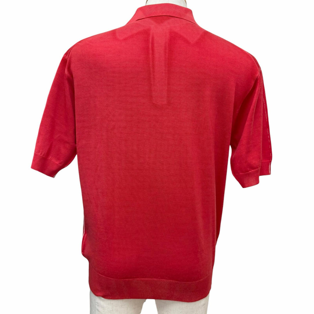Excellent PRADA Short sleeve polo shirt Logo embroidery, lightweight knit Red