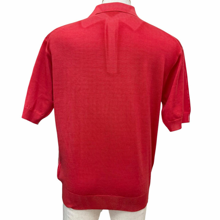 Excellent PRADA Short sleeve polo shirt Logo embroidery, lightweight knit Red
