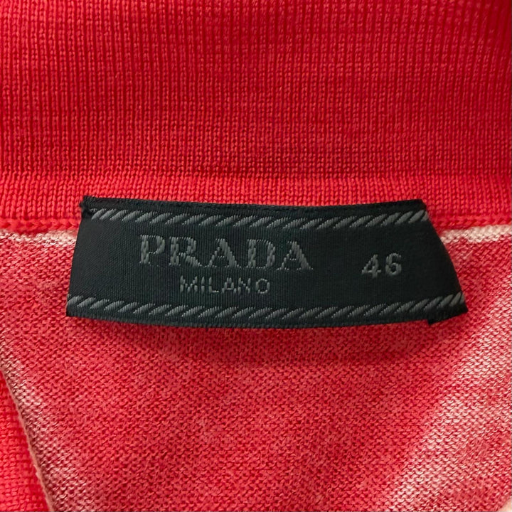 Excellent PRADA Short sleeve polo shirt Logo embroidery, lightweight knit Red