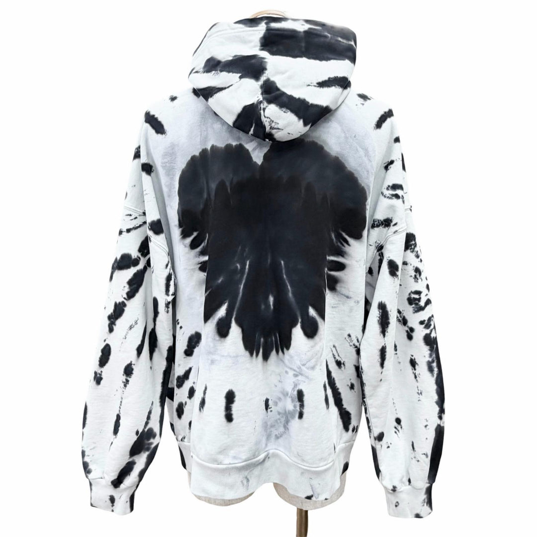 Great BALENCIAGA hoodie Tie-dye Valentine Hoodie black cotton mens 1 675003