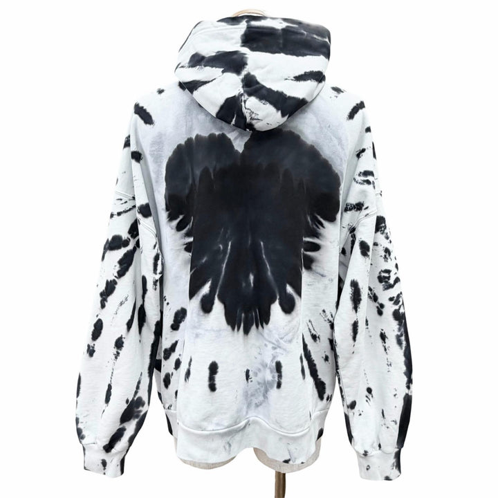 Great BALENCIAGA hoodie Tie-dye Valentine Hoodie black cotton mens 1 675003
