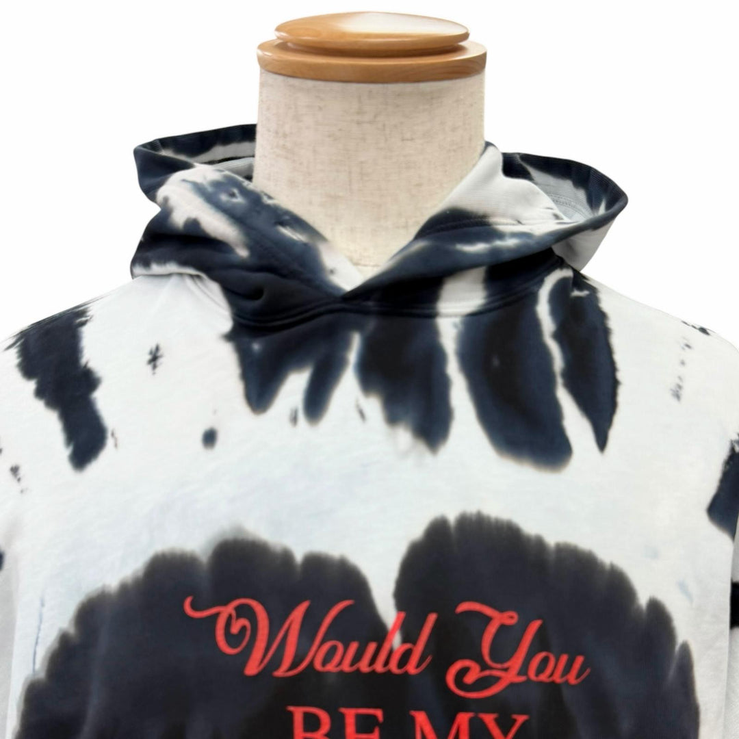 Great BALENCIAGA hoodie Tie-dye Valentine Hoodie black cotton mens 1 675003
