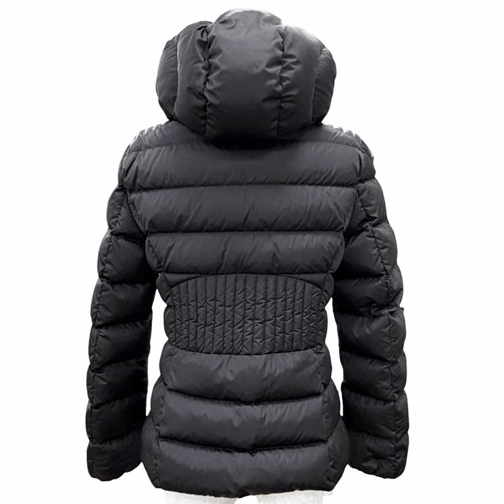 Great MONCLER Down jacket TETRA Logo patch, hooded, leather trim. black Nylon 1