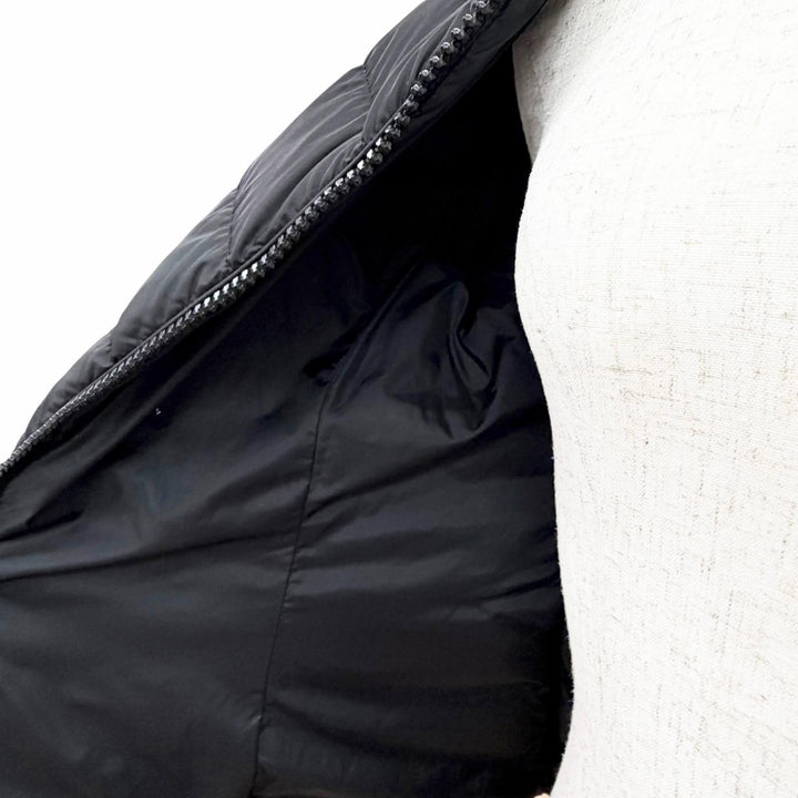 Great MONCLER Down jacket TETRA Logo patch, hooded, leather trim. black Nylon 1