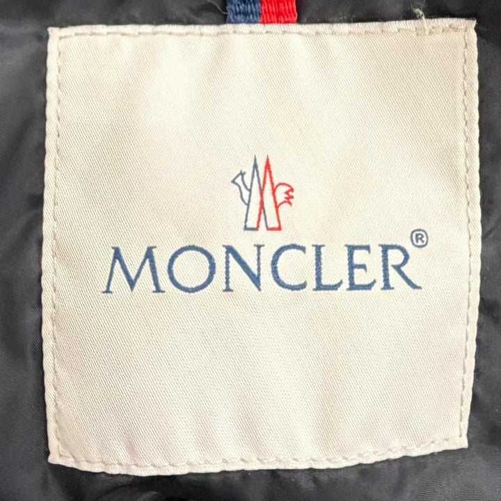Great MONCLER Down jacket TETRA Logo patch, hooded, leather trim. black Nylon 1