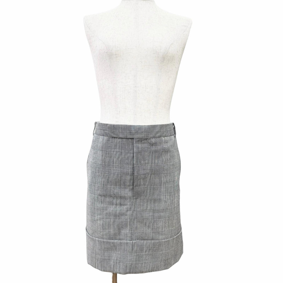 Pristine THOM BROWNE Mini skirt Glen Check Pattern gray wool 1 MGC120B-05610