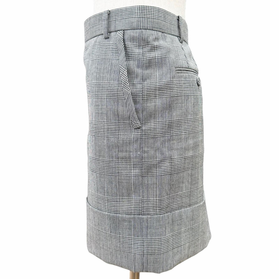Pristine THOM BROWNE Mini skirt Glen Check Pattern gray wool 1 MGC120B-05610